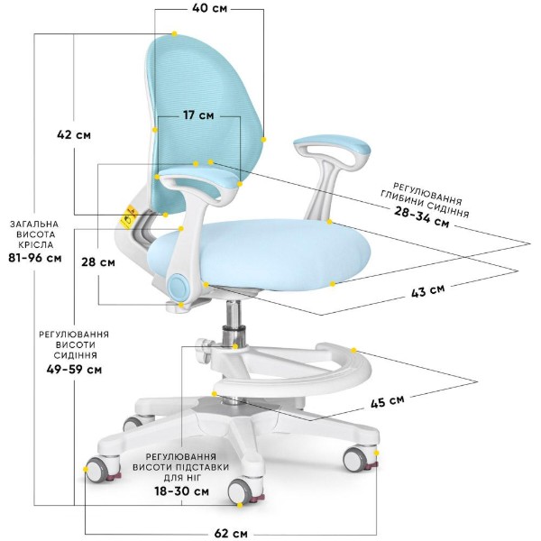 Фото - Крісло дитяче Evo-kids Mio Air Blue (Y-307 KBL)